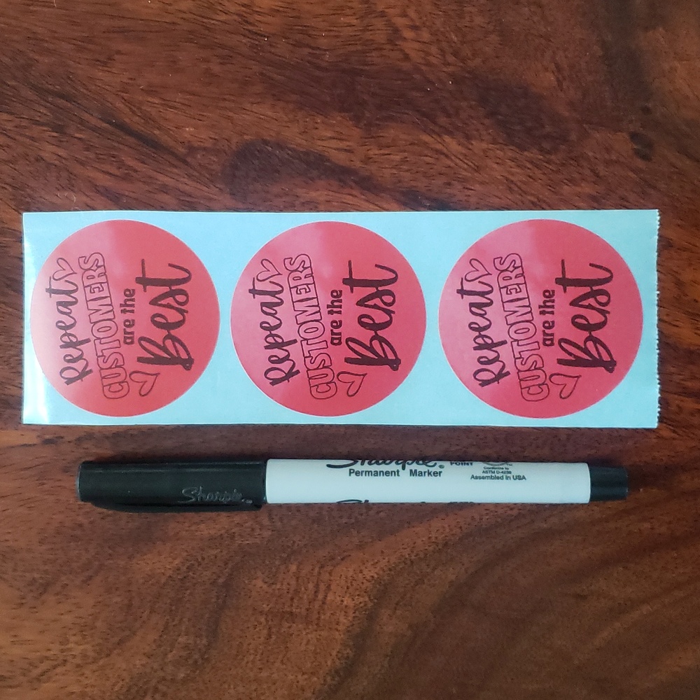 3/$15 50 Pcs Repeat Customers Are The Best Stickers 2" Round Packaging Labels - Picture 4 of 7